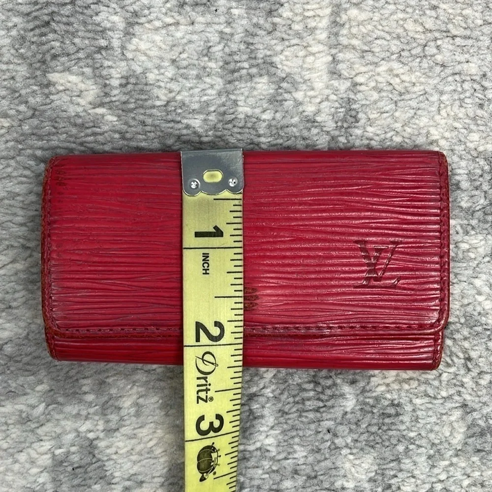 Louis Vuitton 4 Key Holder Case Red Epi Leather Snap Wallet